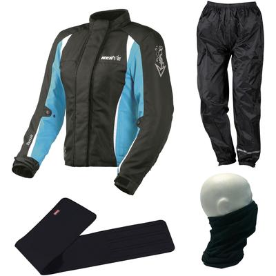 Motorradkombi NERVE Gr. 40, schwarz (schwarz, blau), Overalls, 40, N-Gr, Obermaterial: 100% Polyester. Innenseite: 100% Polyester Image