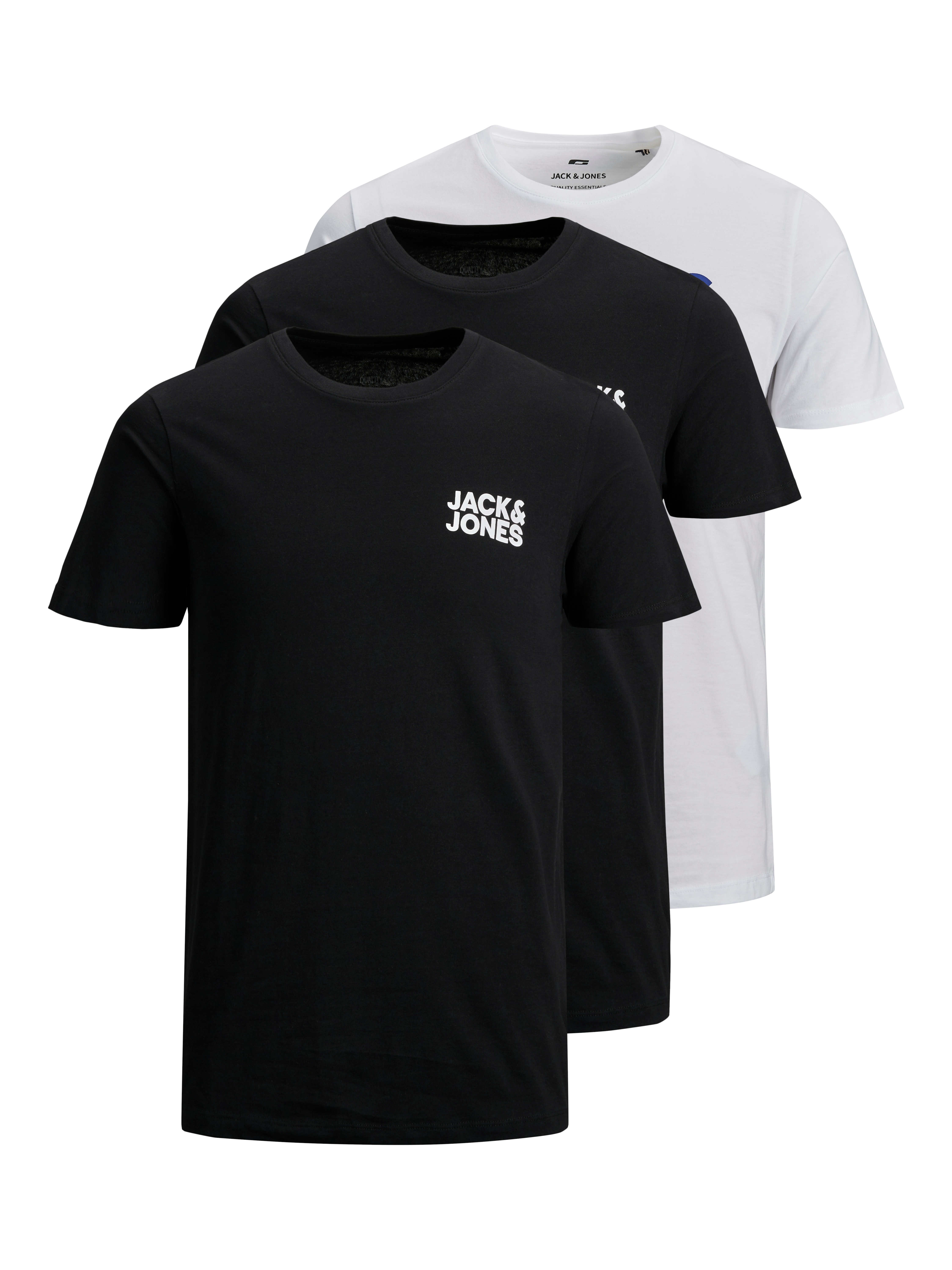 T-Shirt JACK & JONES "CORP LOGO TEE", Damen, Gr. XS, blau (schwarz, navy, weiß), Jersey, Obermaterial: 100% Baumwolle, schmal hüftbedeckend, Rundhals, Shirts T-Shirt