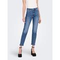 Skinny-fit-Jeans ONLY "ONLEMILY STRETCH HW ST AK DNM CRO571NOOS", Damen, Gr. 31, Länge 32, blau (medium blau denim), Denim/Jeans, Obermaterial: 98% Baumwolle, 2% Elasthan, modisch, skinny fit, Jeans