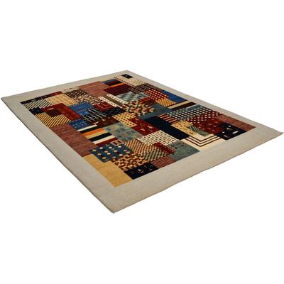 Wollteppich THEKO "Lori Astara 1425" Gr. 2, beige, B:70cm H:16mm L:140cm, Wolle, Teppiche, reine Wolle, handgeknüpft, ideal im Wohnzimmer & Schlafzimmer Image
