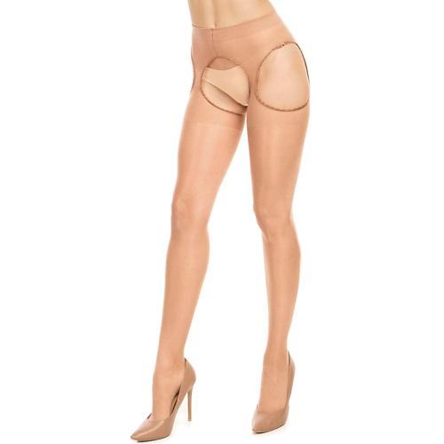 Ouvert-Strumpfhose GLAMORY Gr. 44/46, beige Damen Strumpfhosen Plus Size bis Gr. 6062