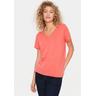 Kurzarmshirt SAINT TROPEZ ""AdeliaSZ V-N T-Shirt"" Gr. S (36), rot (cayenne) Damen Shirts