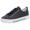 Plateausneaker REMONTE, Damen, Gr. 36, blau (nachtblau), Leder, unifarben, sportlich, Schuhe, mit herausnehmbarer Einlage, Freizeitschuh, Halbschuh, Schnürschuh
