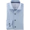 Businesshemd OLYMP "Luxor modern fit", Herren, Gr. 45, N-Gr, blau (bleu), Web, Obermaterial: 92% Baumwolle, 8% Elasthan, unifarben, elegant, amerikanischer Ausschnitt, Langarm Ärmel mit Ärmelschlitz 2-Knopf-Manschette, Hemden, aus der aus der 24/7...