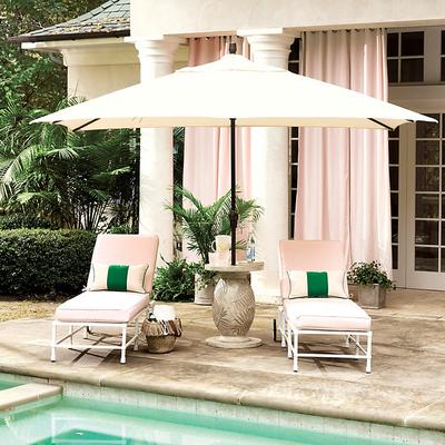 Rectangular Patio Umbrella - Canvas Fern Sunbrella, Bronze - Ballard Designs