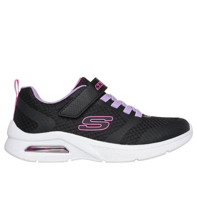 Skechers Girl's Microspec Max - Racer Gal Sneaker | Size 2.0 | Black/Lavender | Textile/Synthetic