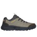 Skechers Men's Dynamite AT Sneaker | Size 7.5 Wide | Natural/Gray | Leather/Synthetic/Textile