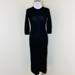 Zara Dresses | New Zara Sweater Midi Dress Small Black Boucle Knit 100% Cotton Crewneck Modern | Color: Black | Size: S