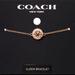 Coach Jewelry | Nwt Coach Rose Gold Circle Stone Slider Bracelet | Color: Gold/Pink | Size: Os