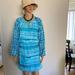 Michael Kors Dresses | Michael Kors Women's Turquoise Geometric Long-Sleeve Dress - Size: 4 | Color: Blue | Size: 4