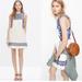 Madewell Dresses | Madewell Sleeveless Embroidered Linen Blend Ivory Blue Lined Dress | Color: Blue/White | Size: Xs