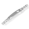 F.Hinds Womens Jewellery Sterling Silver Heart Curb Chain Identity Bracelet