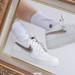 Nike Shoes | 5y | 6.5 Women's Nike Air Force One Af1 Low Lv8 Dh9595-001 Off Noir Sneakers | Color: Silver/White | Size: 6.5