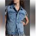 Anthropologie Jackets & Coats | Anthropologie Pilcro Denim Trucker Vest Distressed Denim Blue Jean Size Small | Color: Blue | Size: S