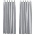 PONY DANCE Curtain for Children's Room Boys - Bedroom Curtains and Curtains Blackout Curtains Opaque Tab-Top Curtain Set of 2 Thermal Curtains H 175 x W 140 cm Silver Grey