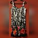 Nine West Dresses | Black White Red Floral Frock Swing Dress Party Size 14 | Color: Black/Red | Size: 14