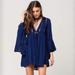 Free People Dresses | Free People Santorelli Romeo Navy Blue Mini Dress Long Sleeve | Color: Blue | Size: Sp