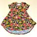 Lularoe Dresses | Lularoe Minnie Mouse Dress Girls 4 Scarlett Disney Swing High Low Hem Floral Tan | Color: Pink/Tan | Size: 4g