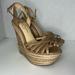 Jessica Simpson Shoes | Jessica Simpson Beige Wedge Sandals | Color: Gold/White | Size: 9