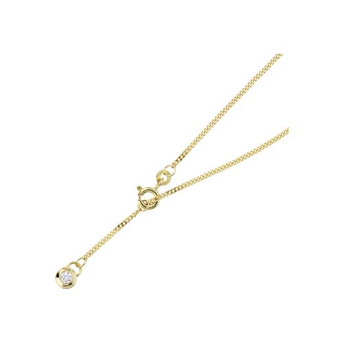 Fußkette JOBO, gold (gelbgold 333, weiß), Fußkettchen, Damen, Gelbgold 333, 333 Gold mit 2 Zirkonia 25 cm