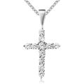 Kette mit Anhänger FIRETTI "Schmuck Geschenk Silber 925 Halsschmuck Halskette Ankerkette Kreuz", bunt (silberfarben, weiß), Halsketten, Damen, Silber 925 (Sterlingsilber), L: 45cm, mit Zirkonia (synth.)