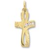 Ketten-Anhänger ONE ELEMENT "Zirkonia Kreuz Anhänger aus 333 Gelbgold", gold, Schmuckanhänger, Damen, Damen, Gelbgold 333-Gold, Gelbgold 333, Gold, für Damen – elegant, modern & vielseitig kombinierbar