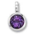 Ketten-Anhänger ONE ELEMENT "Amethyst Zarge Anhänger aus 333 Weißgold" Schmuckanhänger Gr. Damen, Weißgold 333, silberfarben (silber) Damen Anhänger