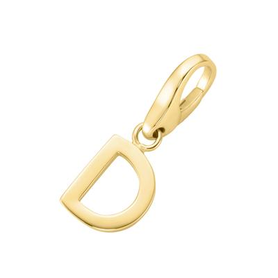 Charm Buchstabe "Buchstabe D, Silber 925", gold, GIORGIO MARTELLO MILANO, Charms, Damen, Silber 925 (Sterlingsilber)