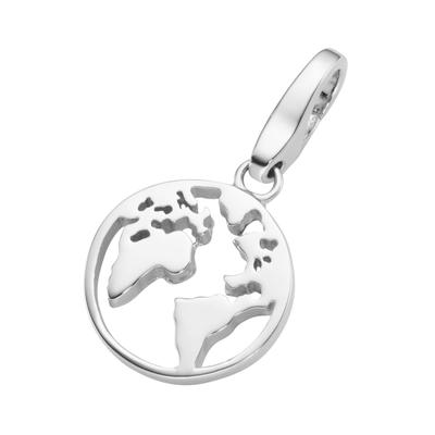 Charm-Einhänger "Weltkugel, Travel, Silber 925", silber, GIORGIO MARTELLO MILANO, Charms, Damen, Silber 925 (Sterlingsilber)