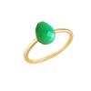 Fingerring JAMELLI "Silber 925 vergoldet mit echtem Chrysopras 8x6mm" Gr. 54, gelb (gelb, grün), Fingerringe, Damen, 054 (17,2), 1,44 ct, Silber 925 (Sterlingsilber)