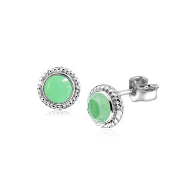 Paar Ohrstecker NENALINA "Grüner Achat Geburtsstein Mai Trend 925 Silber", silber, Ohrringe, Damen, OneSize,mit Steinen, Silber 925 (Sterlingsilber) Image