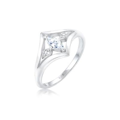 Verlobungsring ELLI "Zirkonia Weiß 925 Sterling Silber" Gr. 52, silber, Fingerringe, Damen, 52mm, Silber 925 (Sterlingsilber), 2mm Image