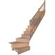 STARWOOD Systemtreppe "Massivholz Lindos, Holz-Holz Design Geländer" Treppen Gr. gewendelt, beige (natur) Treppen