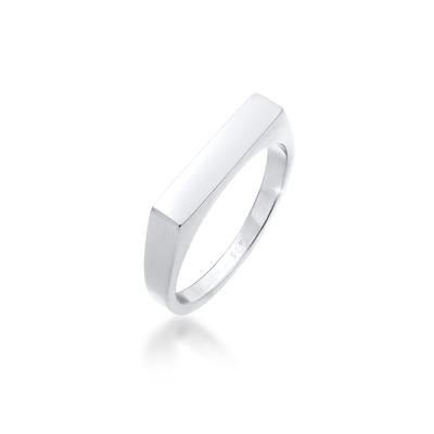 Siegelring ELLI "Siegelring Rechteck Pinky Ring 925 Silber" Gr. 54, silber, Fingerringe, Damen, 54mm, Silber 925 (Sterlingsilber), 2mm Image