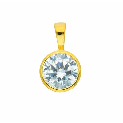 Ketten-Anhänger ADELIA´S "Damen Silberschmuck 925 Silber Anhänger mit Zirkonia Ø 7,9 mm" Schmuckanhänger Gr. mit Zirkonia, Silber 925 (Sterlingsilber), goldfarben (vergoldet) Damen 925 Sterling Silber mit Zirkonia Silberschmuck für