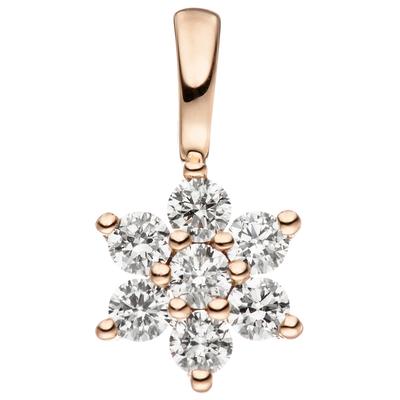 Ketten-Anhänger JOBO "Anhänger mit 7 Diamanten", rosa (roségold 585), Schmuckanhänger, Damen, SI = kleine Einschlüsse, Roségold 585-Diamanten, Rosu00e9gold 585, Diamanten, 585 Roségold Image