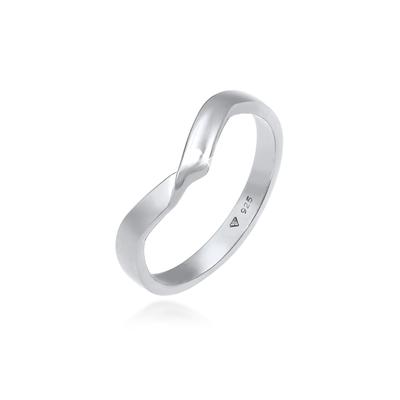 Fingerring ELLI "Gedreht Bandring Trend Basic 925er Silber" Gr. 54, silber, Fingerringe, Damen, 54mm, ohne Stein, Silber 925 (Sterlingsilber) Image