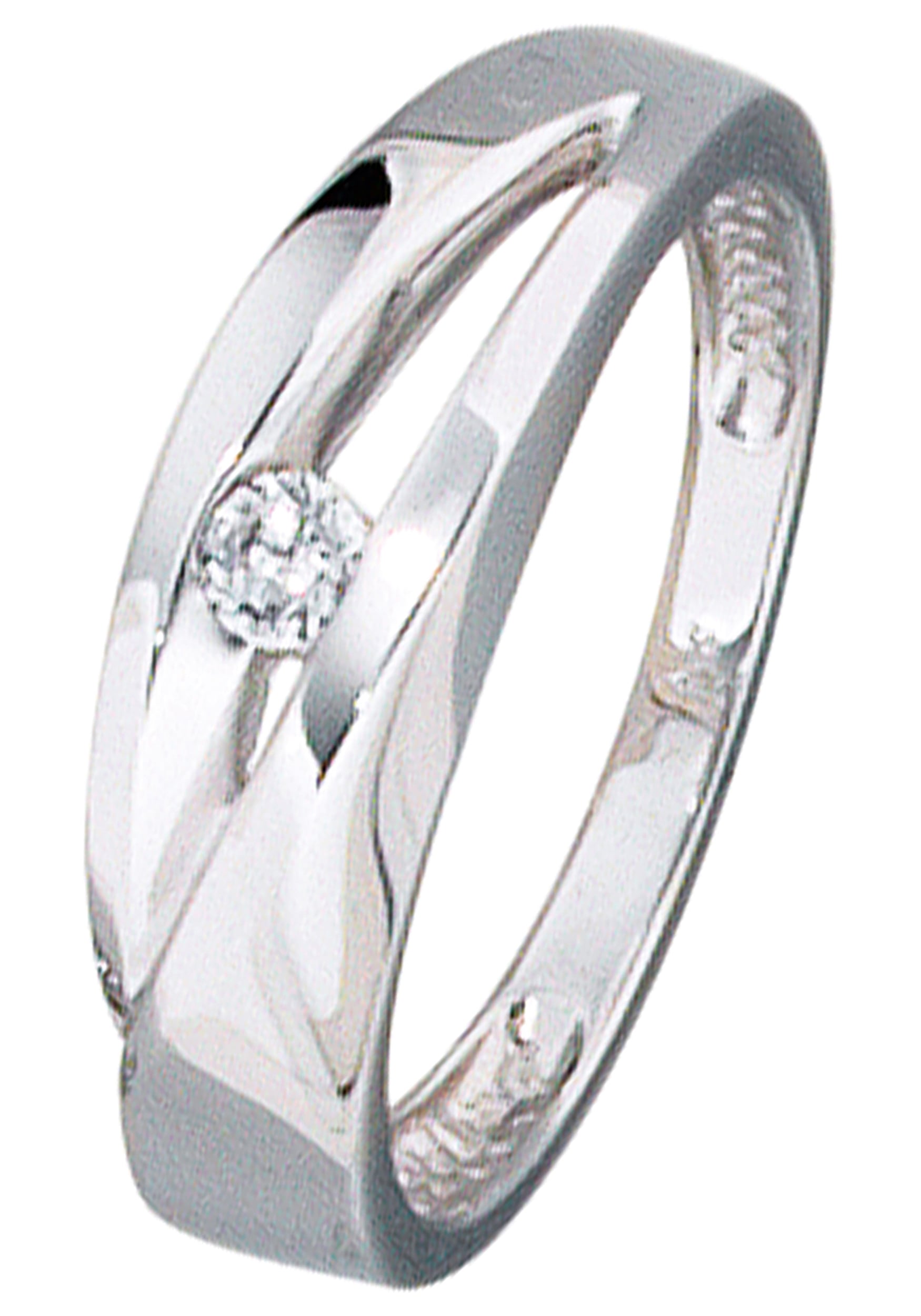 Goldring JOBO Gr. 52, weiß (weißgold 375), Fingerringe, Damen, 52, Weißgold 375, 375 Weißgold mit Zirkonia Image