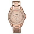 Multifunktionsuhr FOSSIL "RILEY, ES2811" Armbanduhren rosegold (roségoldfarben) Damen Quarzuhren