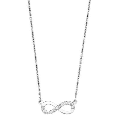 Kette mit Anhänger AMOR "Infinity / Unendlichkeitsschleife", silber (silber, 925), Halsketten, Damen, Silber 925 (Sterli