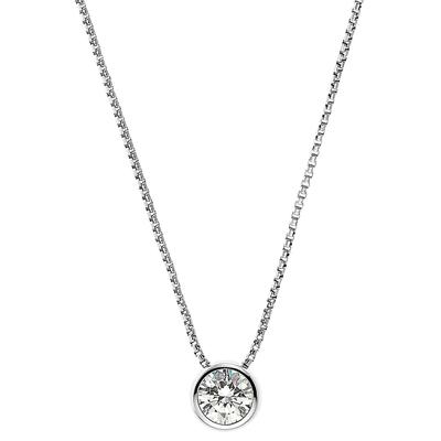 Kette mit Anhänger JOOP "2030996", bunt (silberfarben, weiß), Halsketten, Damen, Silber 925 (Sterlingsilber), L: 45cm, Made in Germany - mit Zirkonia (synth.) Image