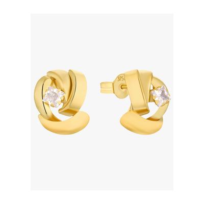 Paar Ohrstecker AMOR "2013385", gold (goldfarben,weiß, kristallweiß), Ohrringe, Damen, Gelbgold 375, mit Zirkonia (synth.) Image