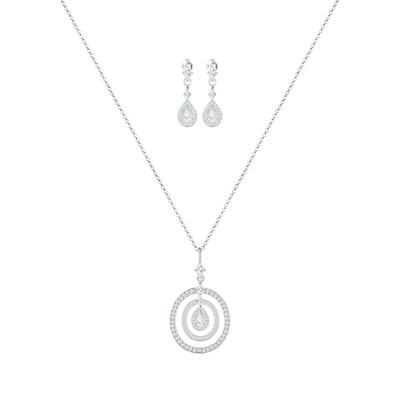 Schmuckset ELLI PREMIUM "Tropfen Zirkonia Weiß 925 Sterling Silber", silber, Schmuck-Sets, Damen, OneSize,mit Stein, Silber 925 (Sterlingsilber)