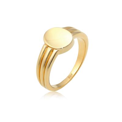 Siegelring ELLI "Siegelring Basic Blogger Geo 925 Sterling Silber" Gr. 58, gold, Fingerringe, Damen, 58mm, Silber 925 (Sterlingsilber), 5mm Image