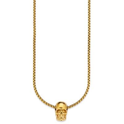 Kette mit Anhänger BRUNO BANANI "Schmuck Geschenk Halskette Scull Totenkopf, Venezianerkette", gold (gelbgoldfarben), Halsketten, Herren, Edelstahl, L: 55cm B: 3mm, B:3mm Image