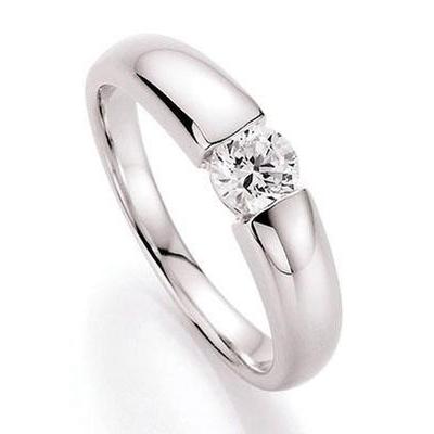 Fingerring FIRETTI "Schmuck Geschenk Silber 925 Damenring Verlobungsring Solitär" Gr. 19, silber (silberfarben, kristallweiß), Fingerringe, Damen, 19, Silber 925 (Sterlingsilber), 4,6mm, mit Zirkonia (synth.) Image