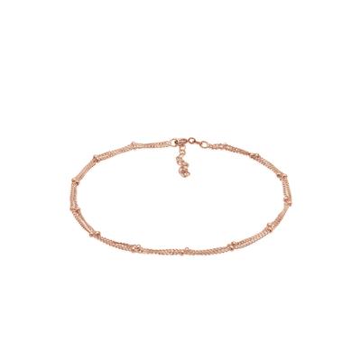 Fußkette ELLI "Fußkette mit Kugeln zeitlos 925 Silber" Gr. 25, rosa (rosegold), Fußkettchen, Damen, 25cm, Silber 925 (Sterlingsilber) Image