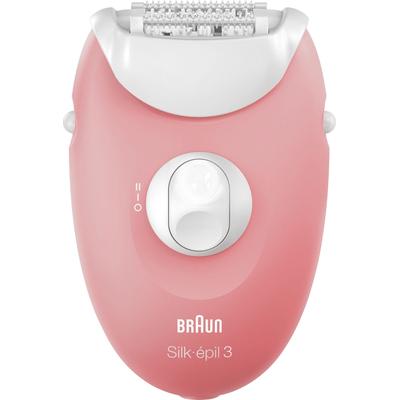 Epilierer BRAUN "Silk-épil 3 3-176" pink (weiß/pink) Damen 20-Pinzetten-System, Smartlight-Technologie, Massagerollenaufsatz