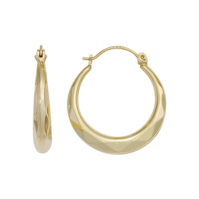 Paar Creolen JOBO, gelb (gelbgold 585), Ohrringe, Damen, Gelbgold 585, rund 585 Gold
