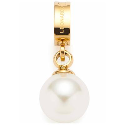 Charm-Einhänger LEONARDO "Anhänger Coco Clip&Mix, 023257", gold (gelbgoldfarben, weiß), Charms, Damen, Edelstahl, Perlen, mit Perle (imitiert) Image